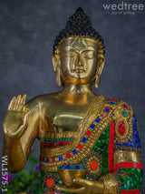 Brass Buddha With Stone Work - Wl1575 Figurines