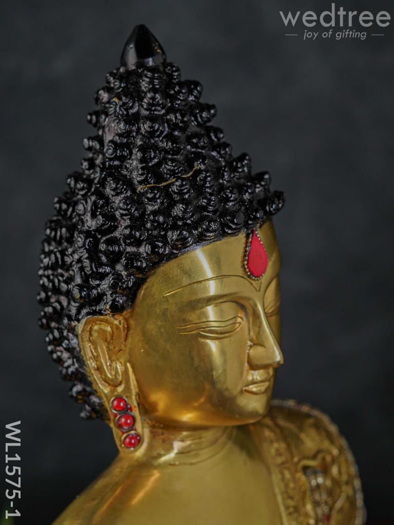 Brass Buddha With Stone Work - Wl1575 Figurines