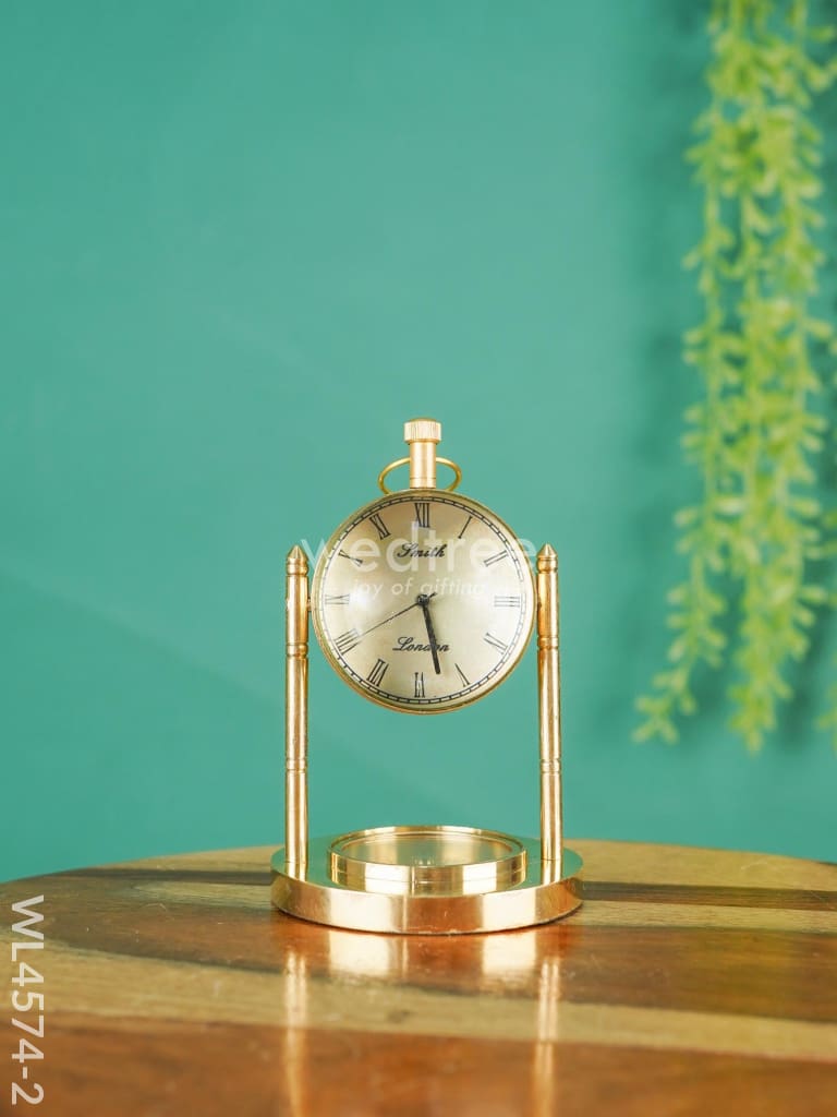 Brass Compass With Clock - Wl4574 Utility