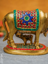 Brass Cow And Calf - Stonework Wl4117 Figurines