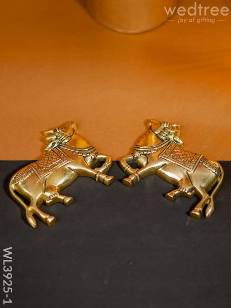 Brass Cow Wall Hanging - Set Of 2 Wl3925
