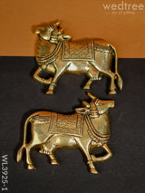 Brass Cow Wall Hanging - Set Of 2 Wl3925