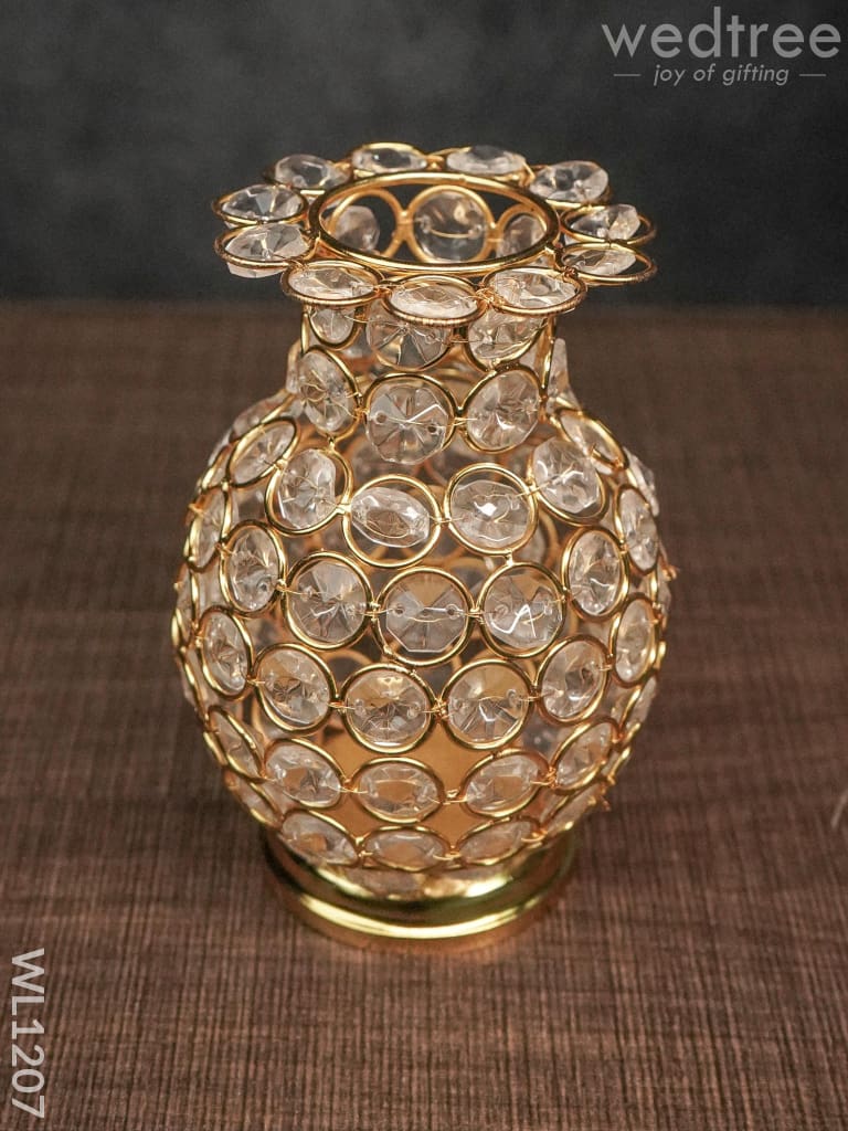 Brass Crystal Flower Vase - Wl1207 Utility