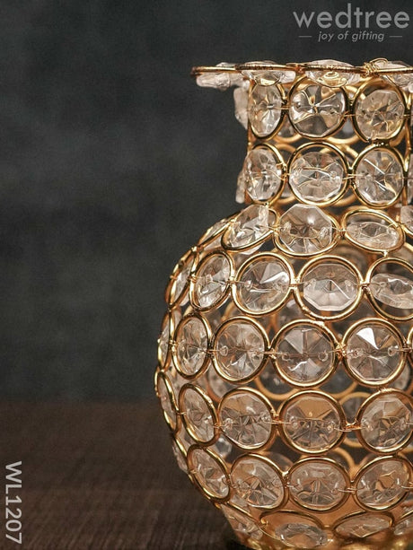 Brass Crystal Flower Vase - Wl1207 Utility