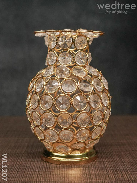 Brass Crystal Flower Vase - Wl1207 Utility