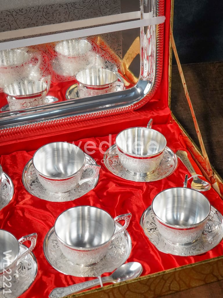Brass Cup And Saucer With Tray - Wl2221 Utility