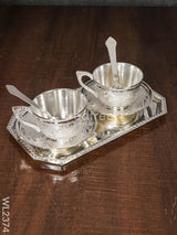 Brass Cup And Saucer With Tray - Wl2374 Utility