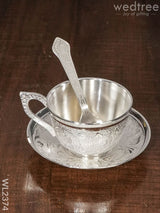 Brass Cup And Saucer With Tray - Wl2374 Utility