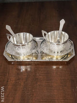 Brass Cup And Saucer With Tray - Wl2374 Utility