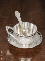 Brass Cup And Saucer With Tray - Wl2374 Utility