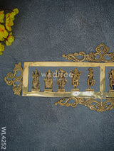 Brass Dasavathar Horizontal Frame With Brown Antique Finish - Wl4252 Wall Hanging