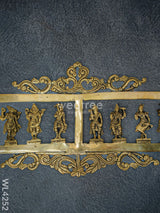 Brass Dasavathar Horizontal Frame With Brown Antique Finish - Wl4252 Wall Hanging