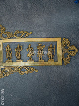 Brass Dasavathar Horizontal Frame With Brown Antique Finish - Wl4252 Wall Hanging