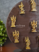 Brass Dasavathar Idols With Wooden Frame - Wl3341 Decor