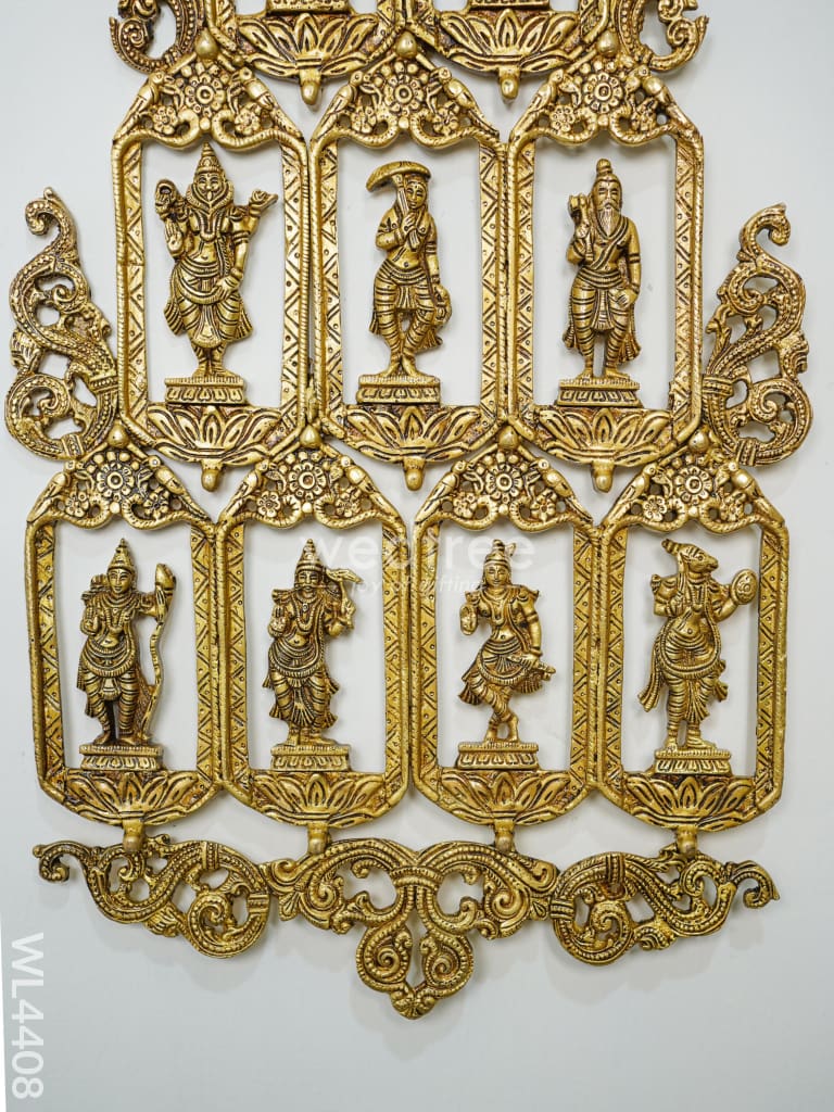 Brass Dasavathar Vertical Frame With Antique Finish - Wl4408 Wall Hanging