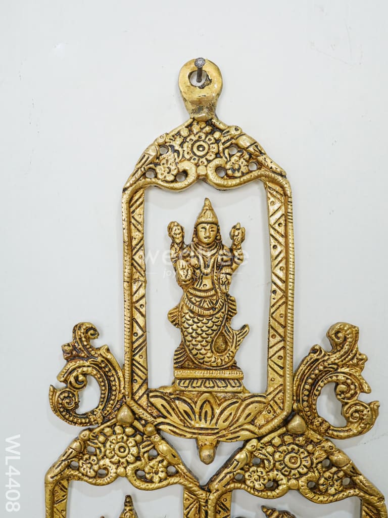 Brass Dasavathar Vertical Frame With Antique Finish - Wl4408 Wall Hanging