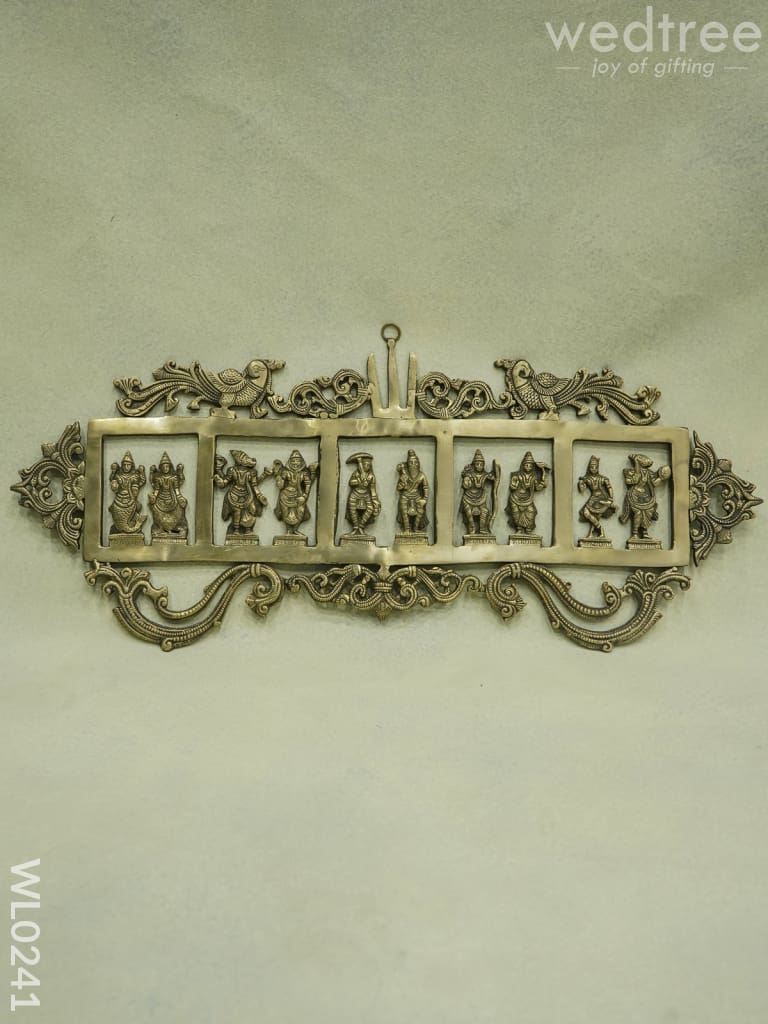 Dasavathar Wall Hanging (Single Frame) - Brown Antique Finish Wl0241 Brass Figurines