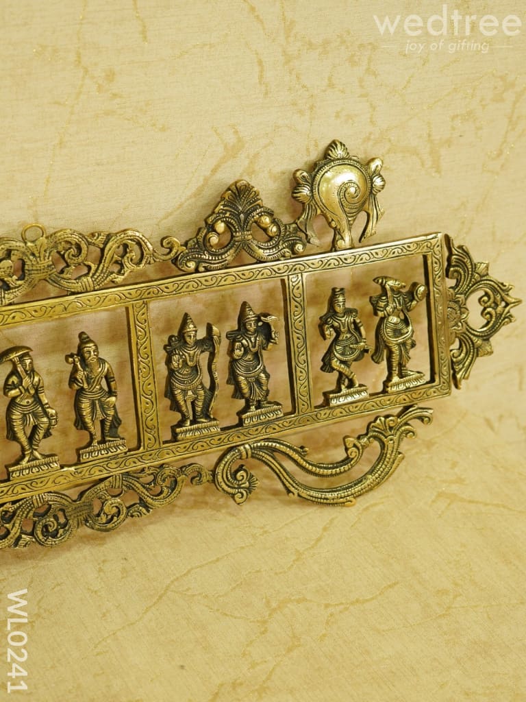 Dasavathar Wall Hanging (Single Frame) - Brown Antique Finish Wl0241 Brass Figurines