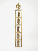 Brass Dasavatharam Vertical Frame With Shank Chakra - Set Of 2 Wl4492 Wall Hanging