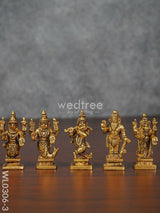 Brass Dasavathar Idols (Brown Antique Finish) - 2.3 Inch Wl0306-3 Figurines