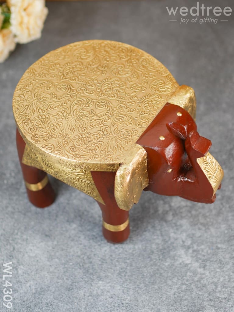 Brass Decorative Elephant Stool - 8 Inch Wl4309 Stool