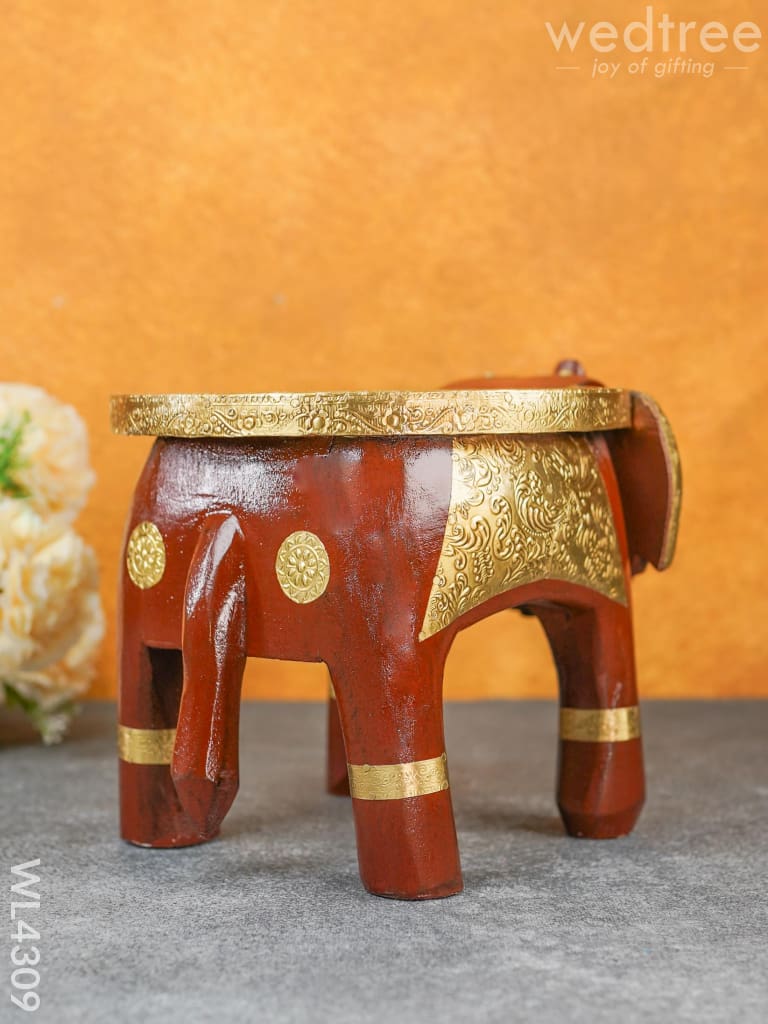 Brass Decorative Elephant Stool - 8 Inch Wl4309 Stool