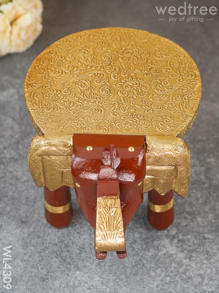 Brass Decorative Elephant Stool - 8 Inch Wl4309 Stool