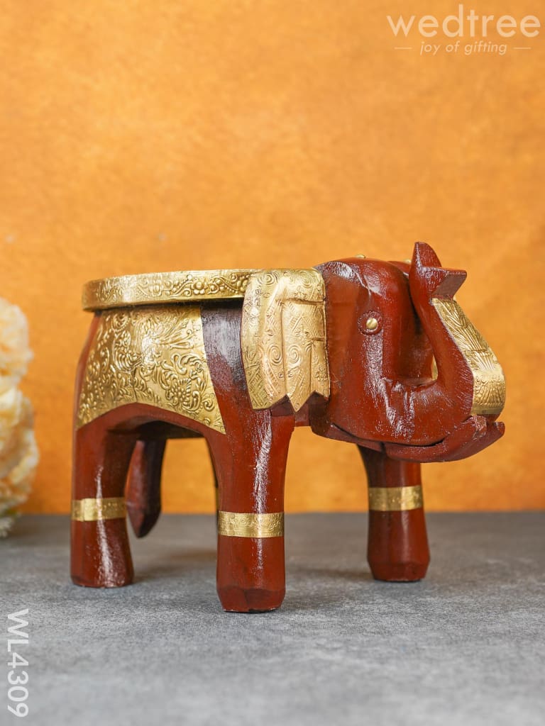 Brass Decorative Elephant Stool - 8 Inch Wl4309 Stool