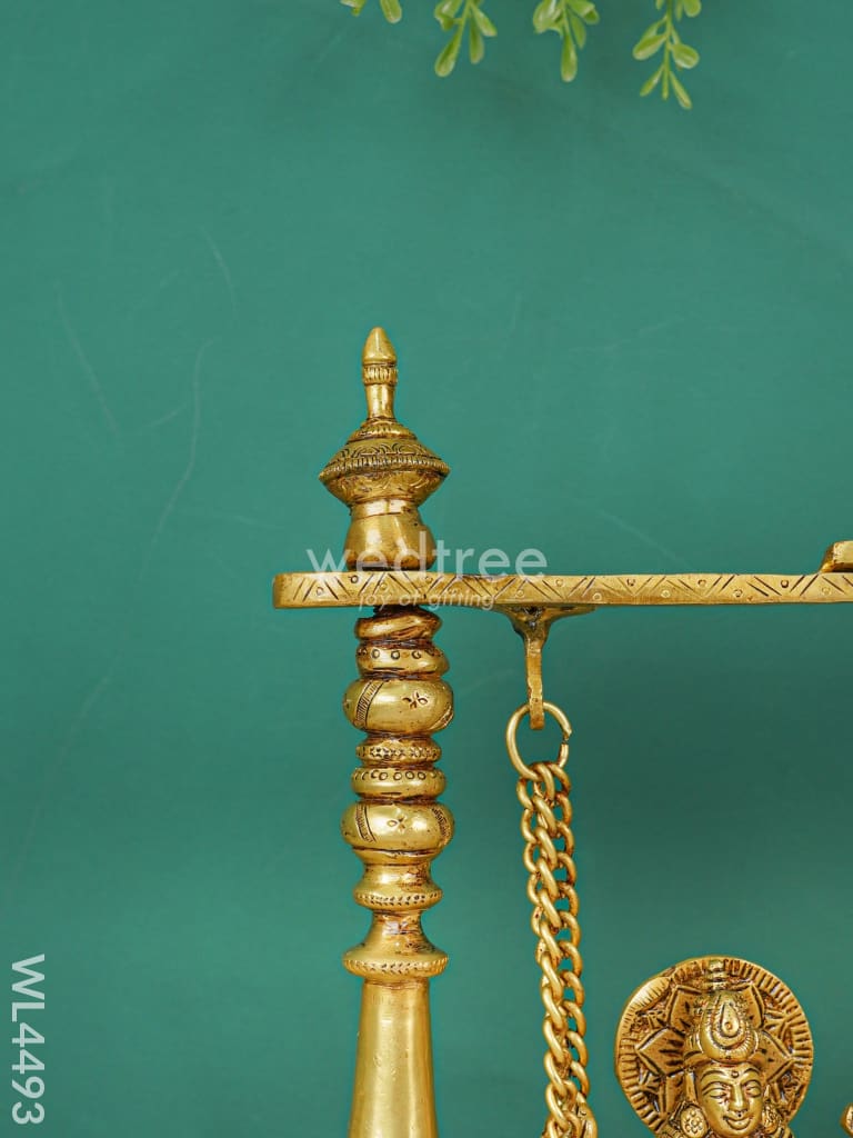 Brass Decorative Swing With Lakshmi Ganesha Sarawathi - Wl4493 Figurines