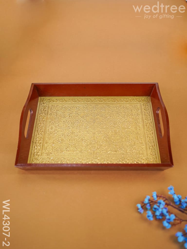 Brass Decorative Tray - Wl4307 Medium Wooden Trays