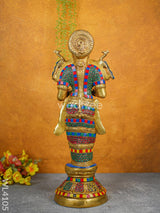 Brass Deep Lakshmi With Stone Work - Wl4105 Figurines