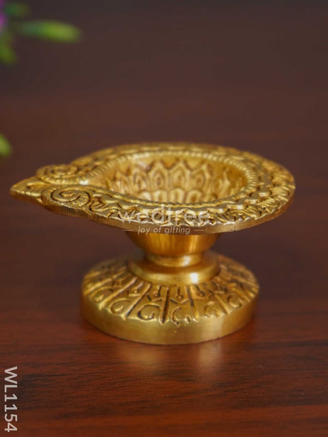 Brass Designer Diya - Brown Antique Finish Wl1154