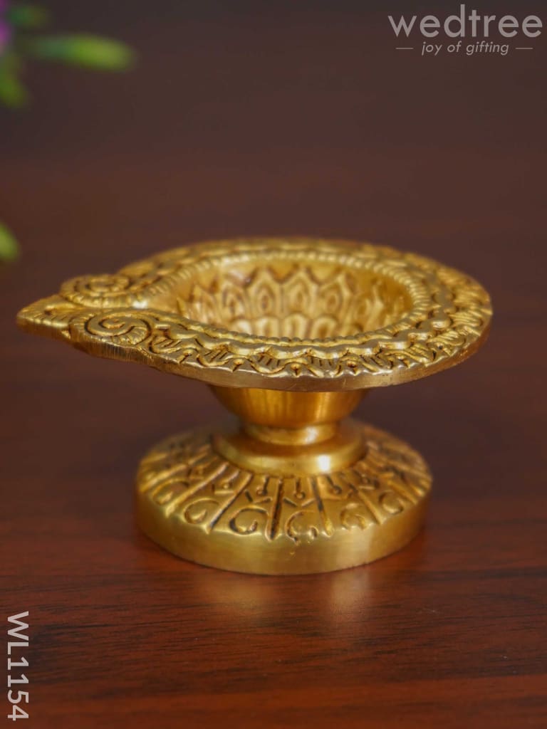 Brass Designer Diya - Brown Antique Finish Wl1154