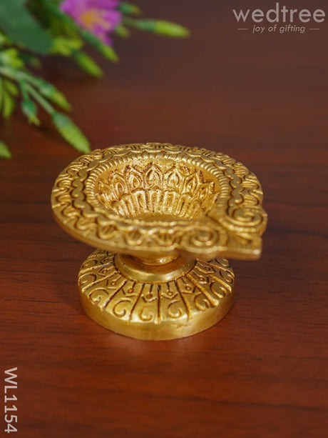 Brass Designer Diya - Brown Antique Finish Wl1154