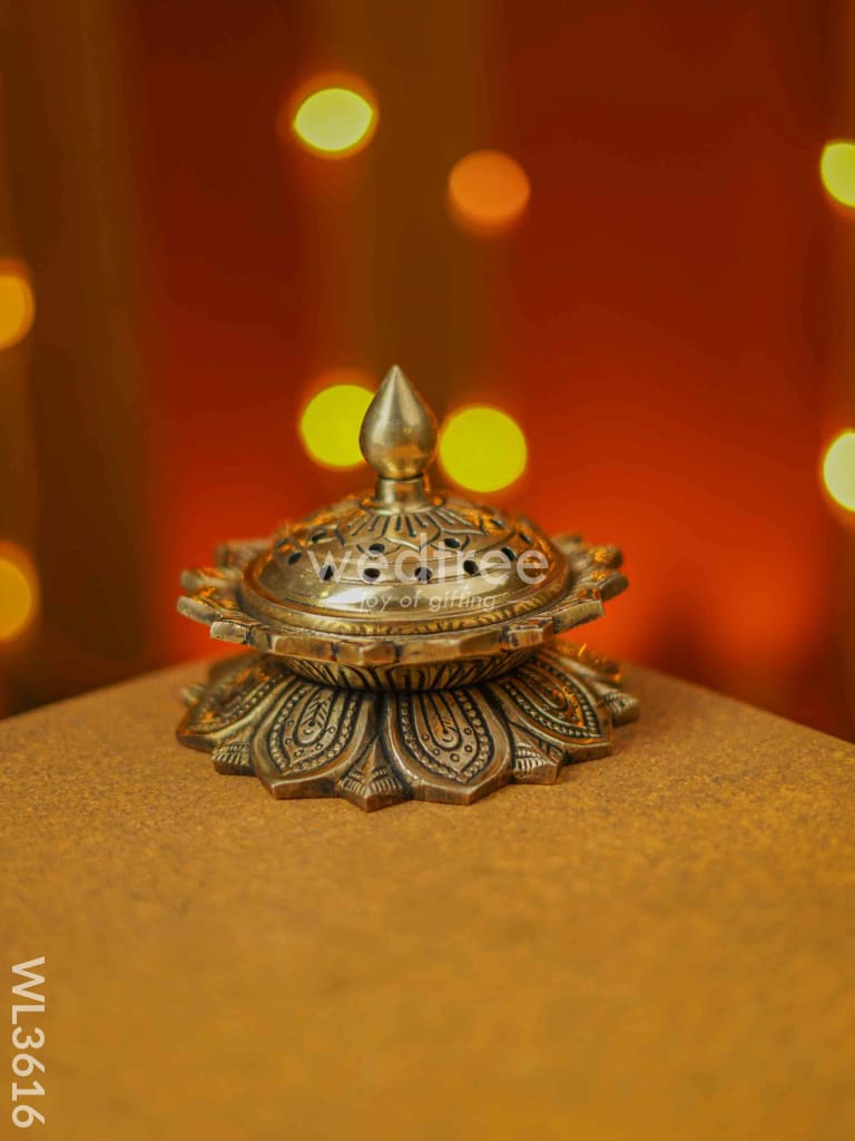 Brass Dhoop Dhani With Lotus Base - Wl3616 Utility