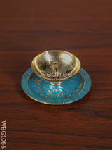 Brass Diya With Coloured Base - Wbg1056 Diyas