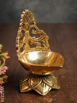 Brass Diya With Lotus Base - Wl2274