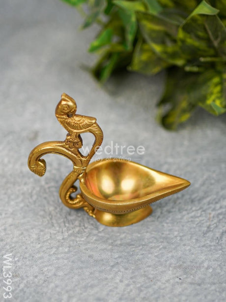 Brass Diya With Annapakshi Handle - Wl3993