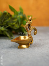 Brass Diya With Annapakshi Handle - Wl3993