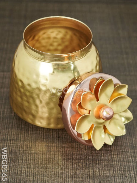 Brass Dry Fruit Container With Copper Lid - Wbg0165 Box