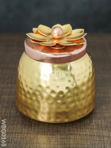 Brass Dry Fruit Container With Copper Lid - Wbg0165 Box