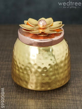 Brass Dry Fruit Container With Copper Lid - Wbg0165 Box