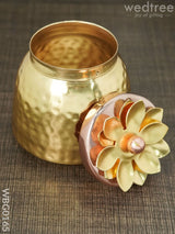 Brass Dry Fruit Container With Copper Lid - Wbg0165 Box