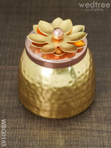 Brass Dry Fruit Container With Copper Lid - Wbg0165 Box