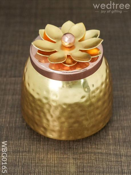 Brass Dry Fruit Container With Copper Lid - Wbg0165 Box