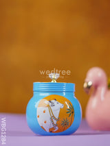 Brass Dry Fruit Jar With Pichwai Prints - Wbg1284 Box