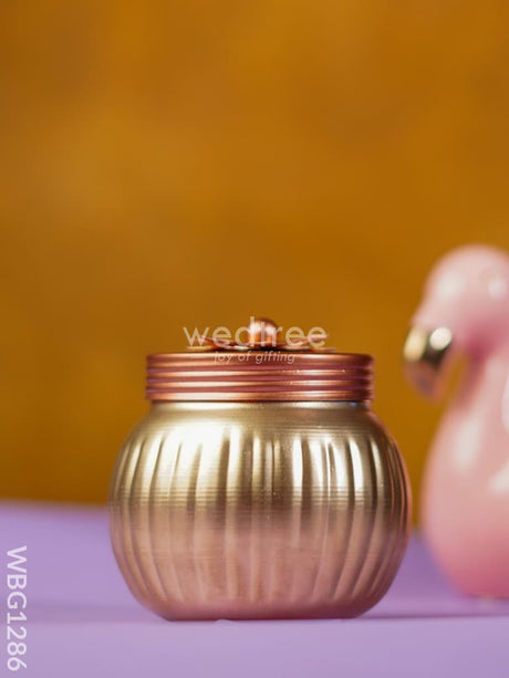 Brass Dry Fruit Jar With Metalic Finish - Wbg1286 Box