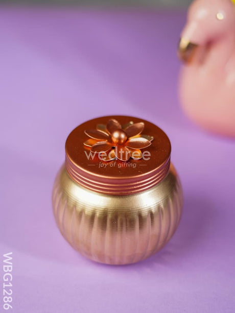 Brass Dry Fruit Jar With Metalic Finish - Wbg1286 Box