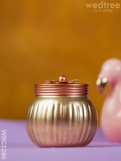 Brass Dry Fruit Jar With Metalic Finish - Wbg1286 Box