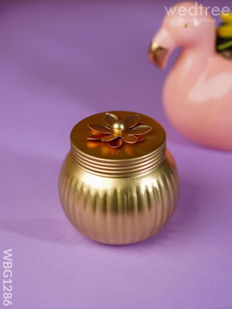 Brass Dry Fruit Jar With Metalic Finish - Wbg1286 Box